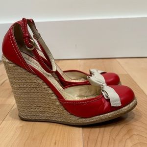 MiuMiu Red Mary Jane Espadrilles